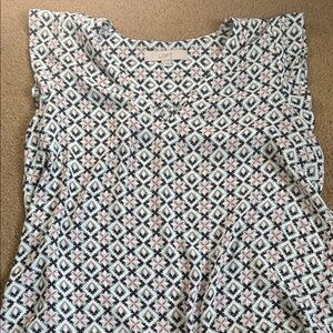 LOFT Women's Patterned Blouse - Black, White, Pink